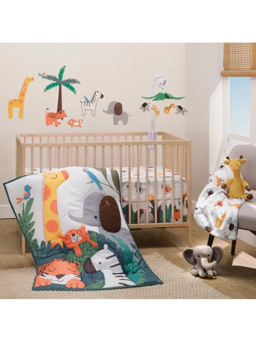 Комплект постельного белья для детской кроватки Lollipop Jungle, 3 предмета Bedtime Originals — мульти