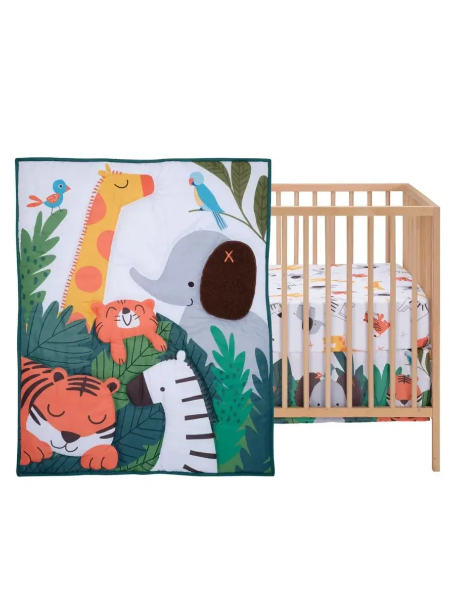 Комплект постельного белья для детской кроватки Lollipop Jungle, 3 предмета Bedtime Originals — изображение 2 из 11, мульти
