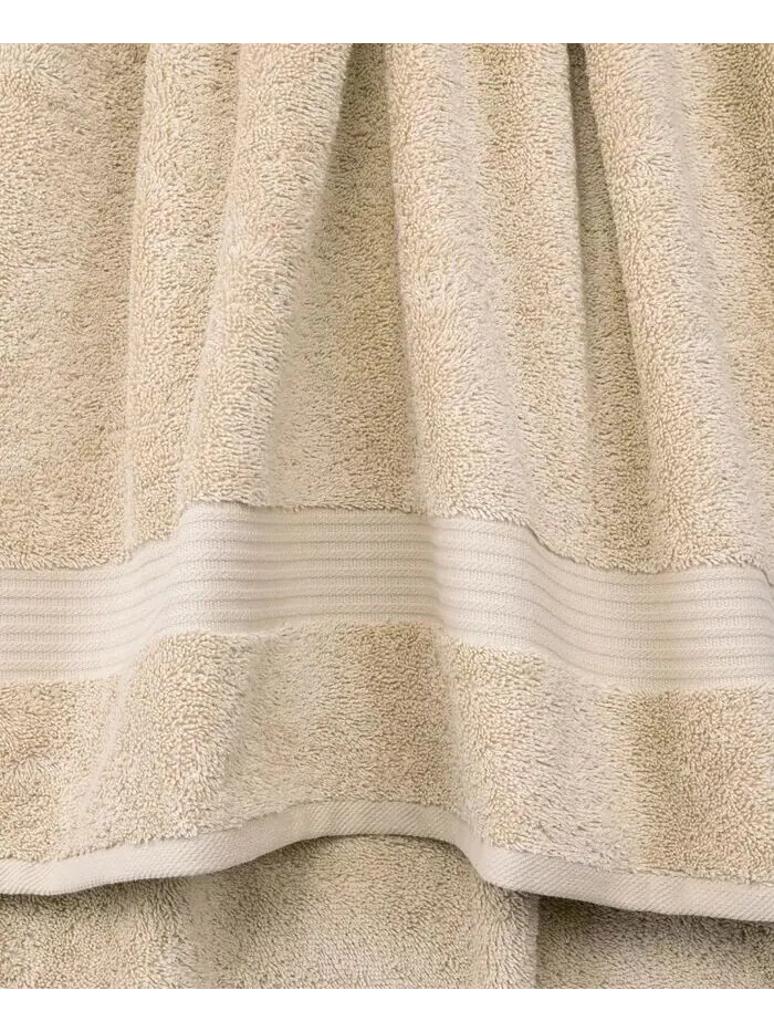 Набор банных полотенец American Soft Linen Bekos Premium из 100% турецкого хлопка, 6 шт — изображение 3 из 4, бежевый