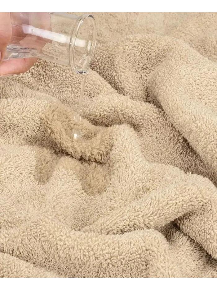 Набор банных полотенец American Soft Linen Bekos Premium из 100% турецкого хлопка, 6 шт — изображение 4 из 4, бежевый