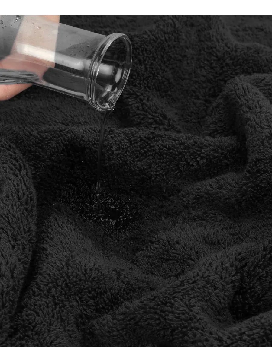 Набор банных полотенец Bekos Premium из 6 предметов, 100% турецкий хлопок American Soft Linen — изображение 4 из 4, черный