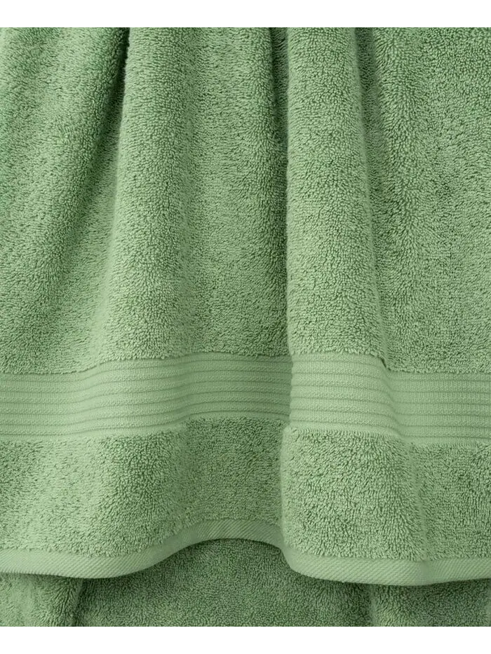 Набор банных полотенец American Soft Linen Bekos Premium из 100% турецкого хлопка, 6 шт — изображение 3 из 4, зеленый
