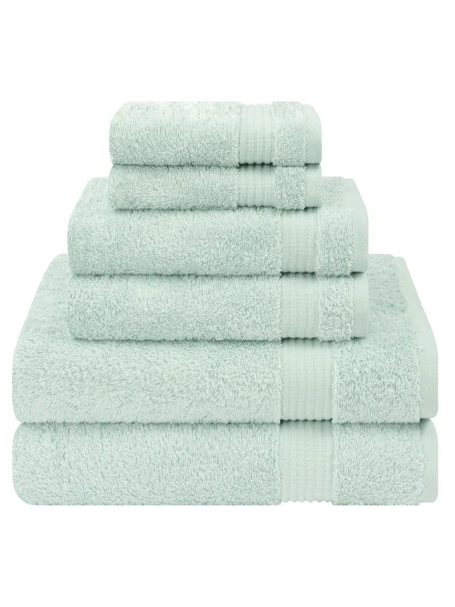 Набор банных полотенец Bekos Premium из 6 предметов, 100% турецкий хлопок American Soft Linen — изображение 1 из 4, мята