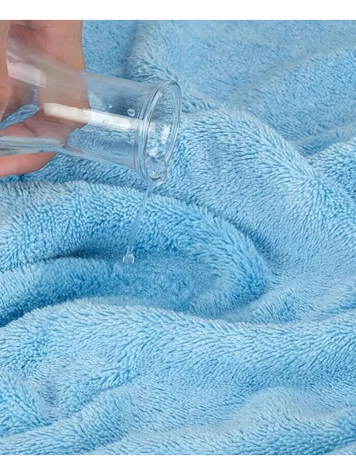 Набор банных полотенец American Soft Linen Bekos Premium из 100% турецкого хлопка, 6 шт — изображение 4 из 4, синий