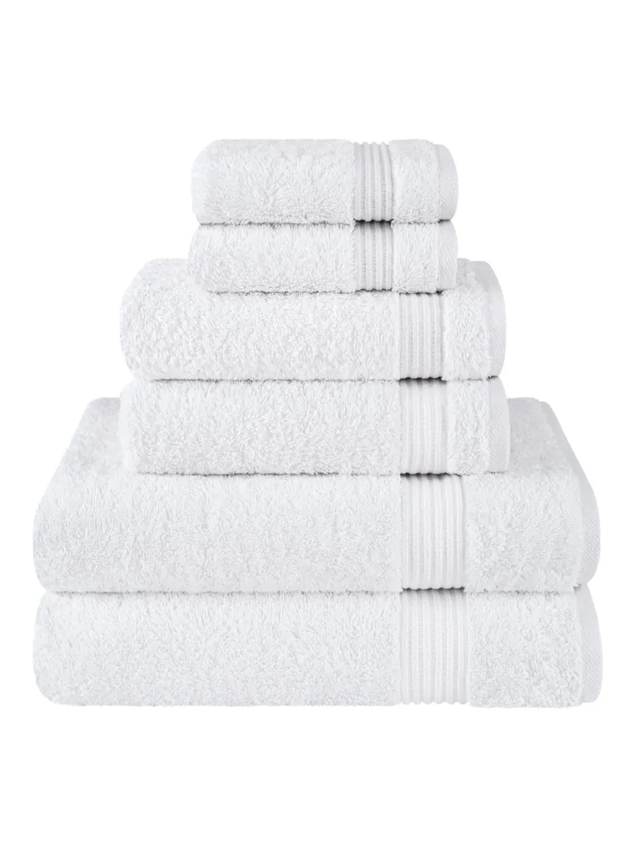 Набор банных полотенец Bekos Premium из 6 предметов, 100% турецкий хлопок American Soft Linen — изображение 1 из 4, белый