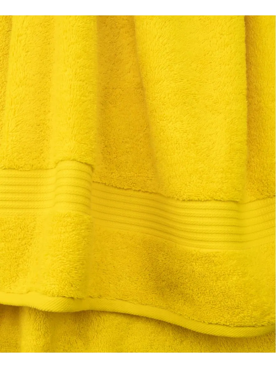 Набор банных полотенец Bekos Premium из 6 предметов, 100% турецкий хлопок American Soft Linen — изображение 3 из 4, желтый