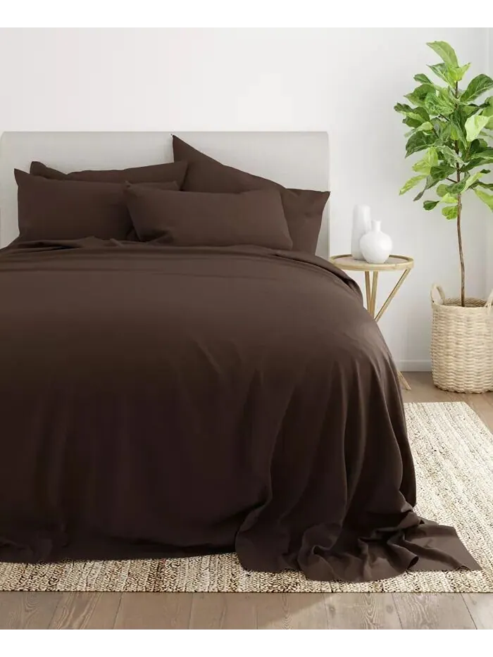 Комплект постельного белья Solids in Style от The Home Collection ienjoy Home — изображение 4 из 6, шоколад