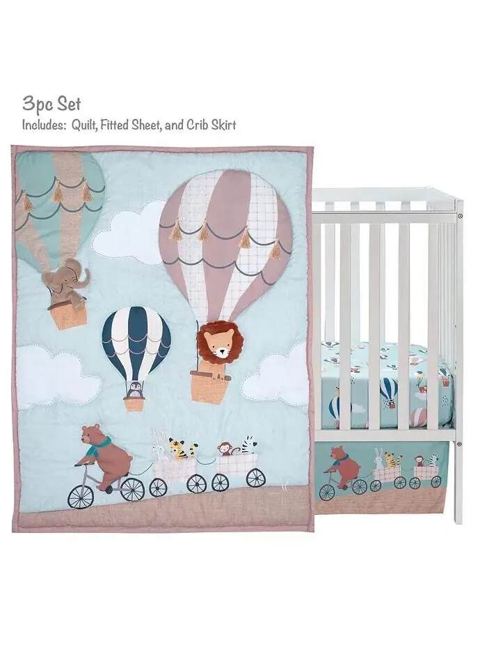 Комплект постельного белья Up Up & Away из 3 предметов для кроватки с изображением — изображение 2 из 9, синий