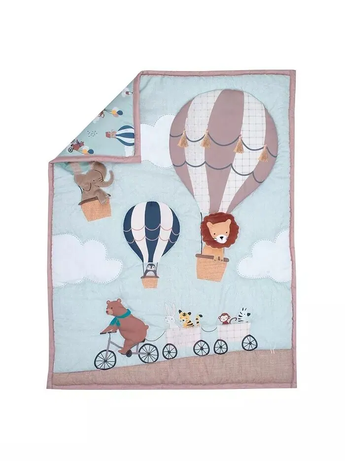 Комплект постельного белья Up Up & Away из 3 предметов для кроватки с изображением — изображение 9 из 9, синий