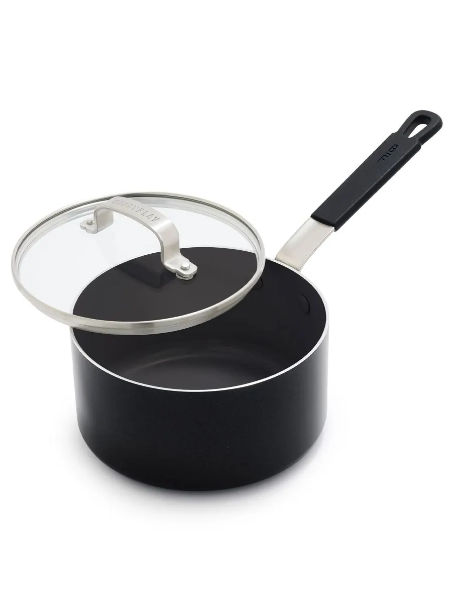 Ковш с крышкой GreenPan x Bobby Flay, 2.4 л, 18 см — черный