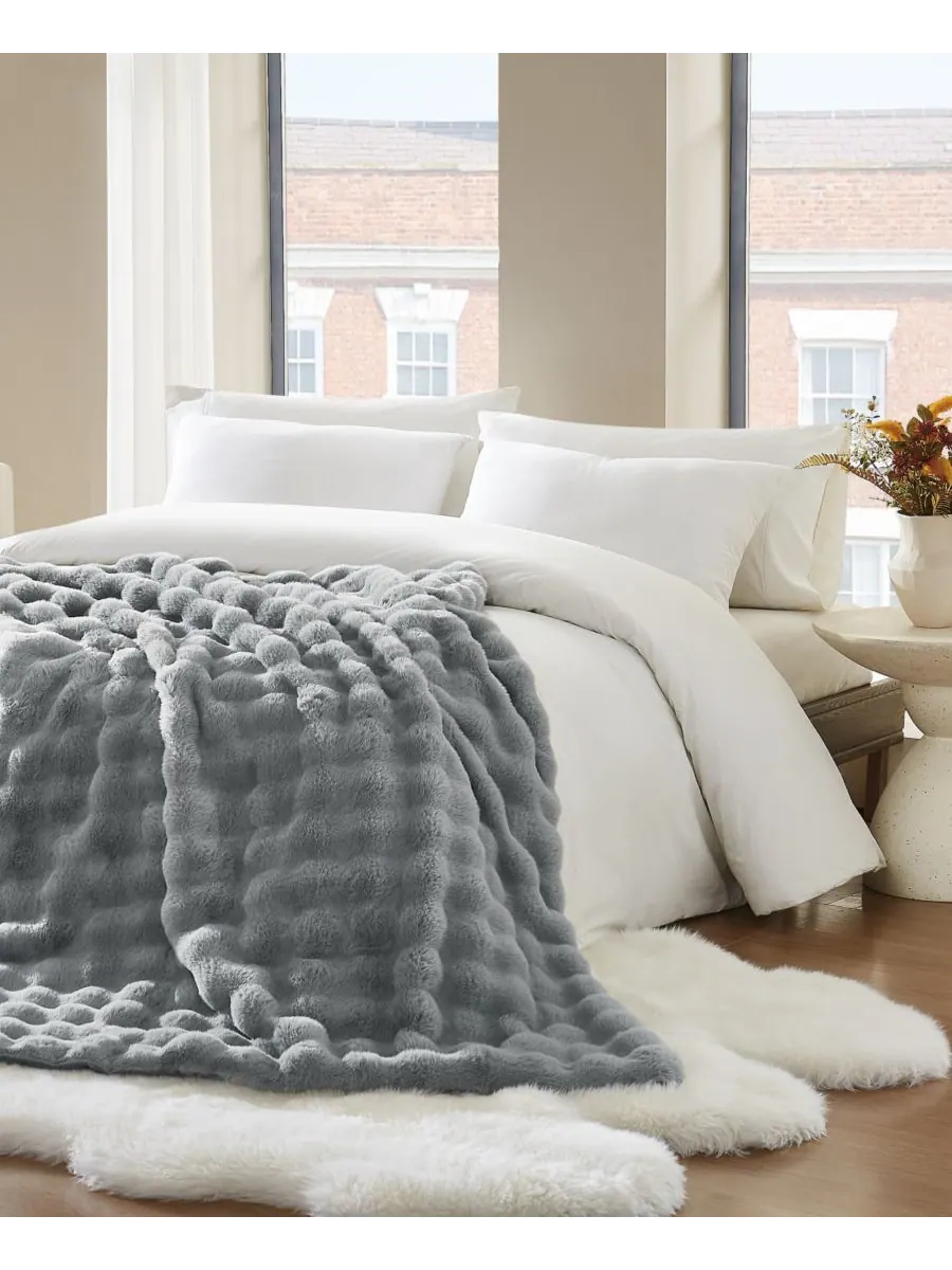 Пузырьковое покрывало для кровати, размер Twin/Twin XL Brooklyn Loom — изображение 4 из 5, серый