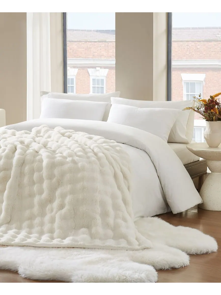 Пузырьковое покрывало для кровати, размер Twin/Twin XL Brooklyn Loom — изображение 4 из 5, белый