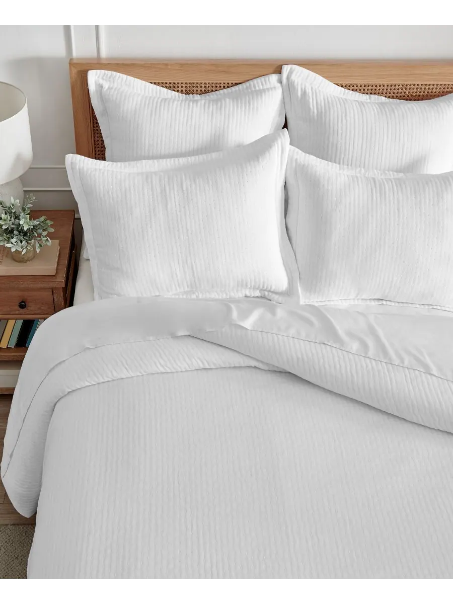 Комплект постельного белья Reede Textured, 2 предмета, размер Twin/Twin XL Levtex — изображение 3 из 4, яркий белый