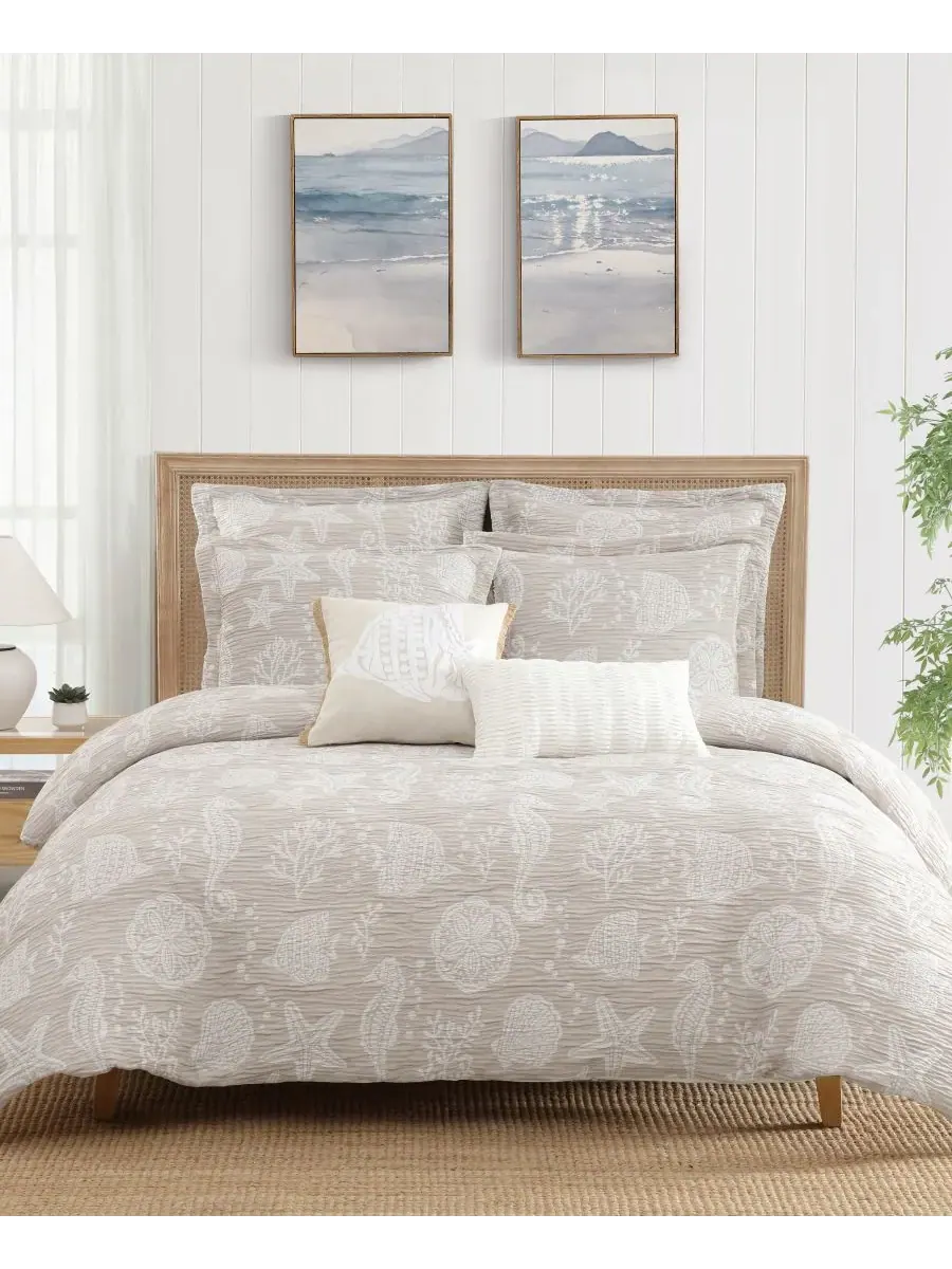 Комплект постельного белья Seaside Charm из 3 предметов, размер Queen Levtex — изображение 5 из 7, тауп