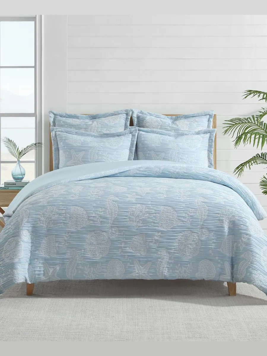 Комплект постельного белья Seaside Charm из 3 предметов, размер Queen Levtex — изображение 2 из 5, синий