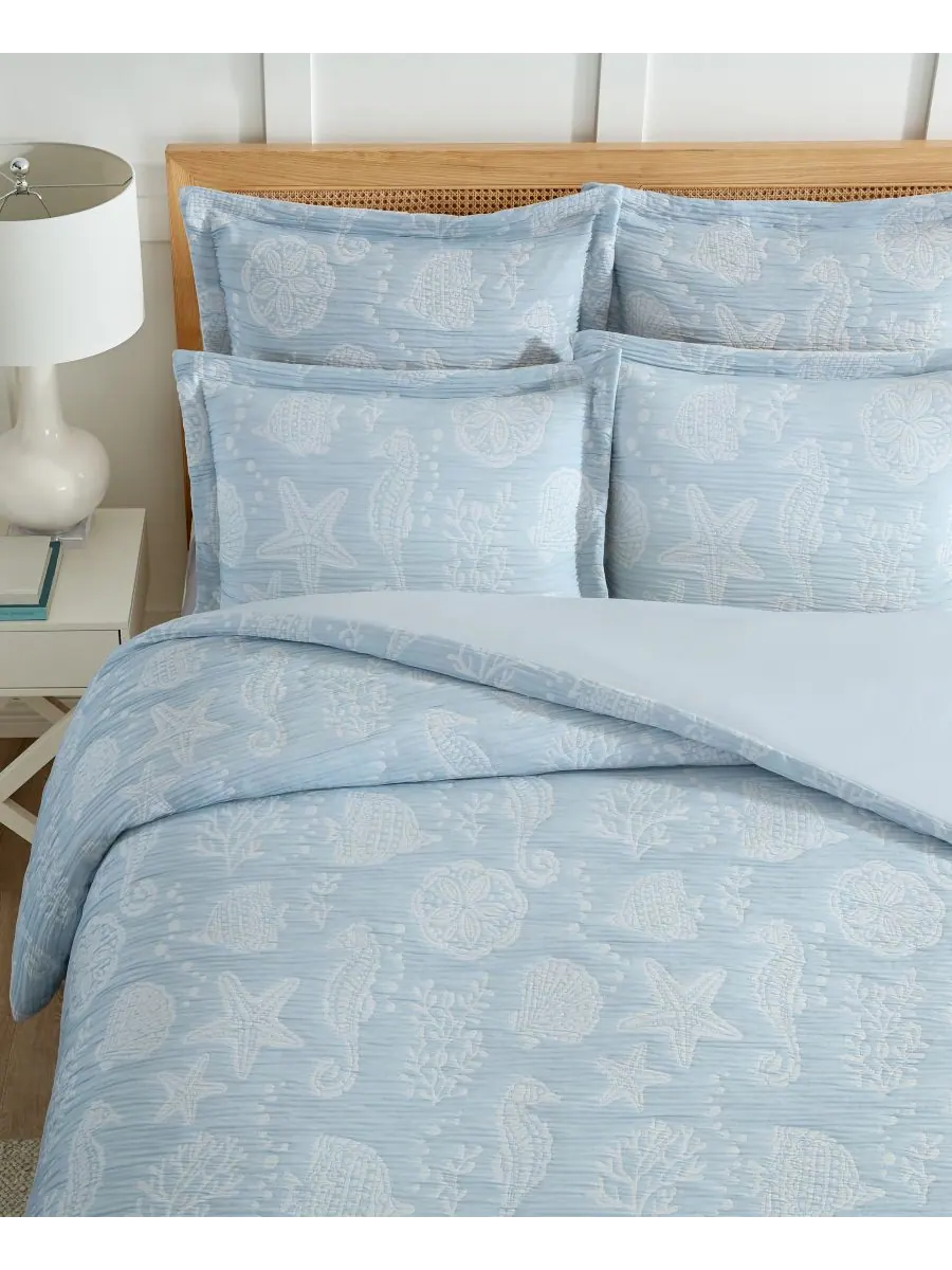 Комплект постельного белья Seaside Charm из 3 предметов, размер Queen Levtex — изображение 3 из 5, синий