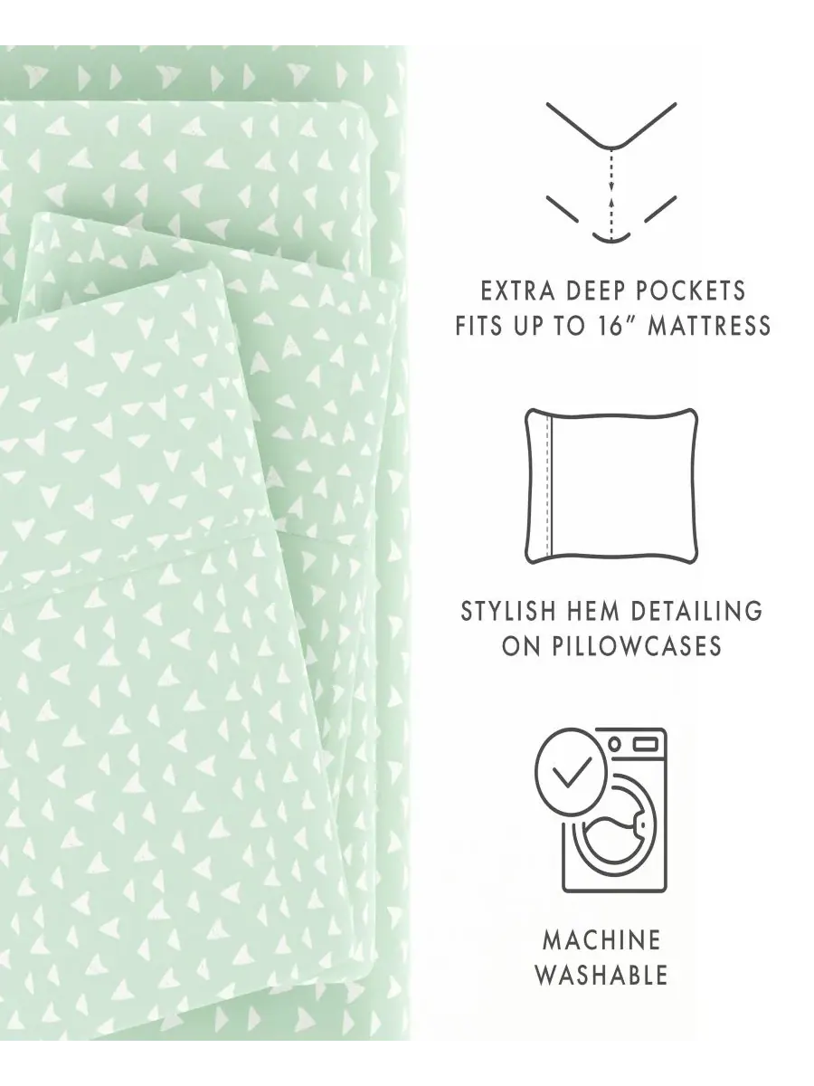 Комплект постельного белья Boho & Beyond Premium Ultra Soft Pattern из 4 предметов, размер Queen — изображение 4 из 9