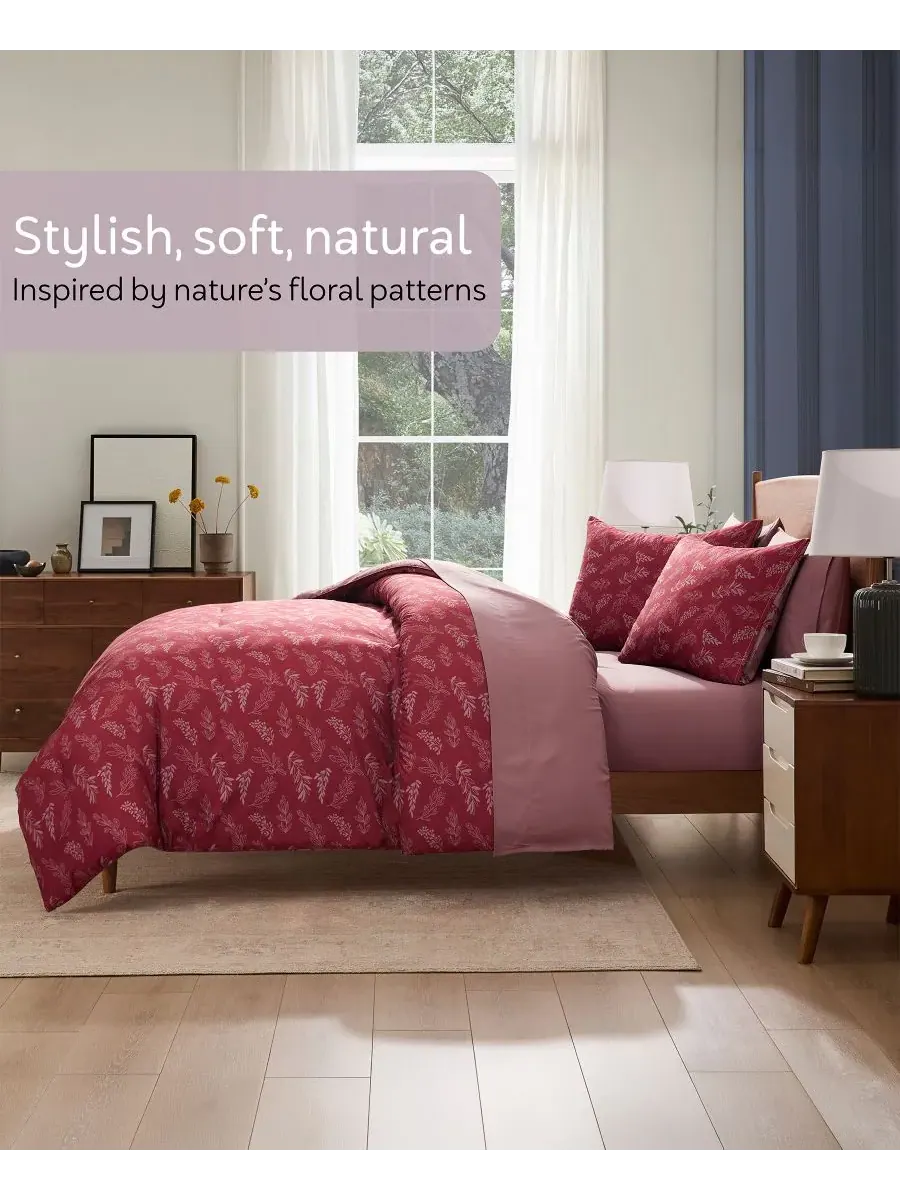 Роскошный мягкий комплект постельного белья с растительным узором, 7 предметов, размер King Nestl — изображение 5 из 8