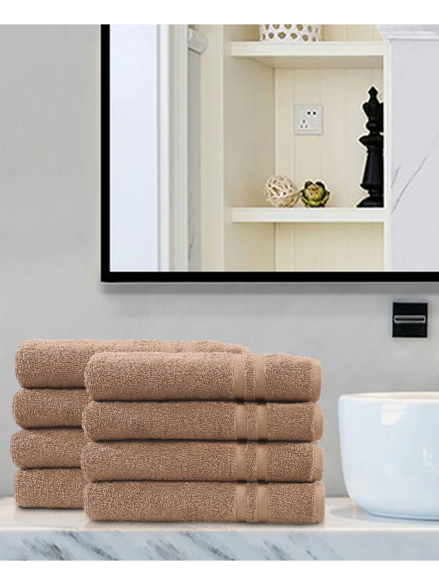 Набор полотенец для рук Denzi, 8 предметов Linum Home — изображение 2 из 3, коричневый