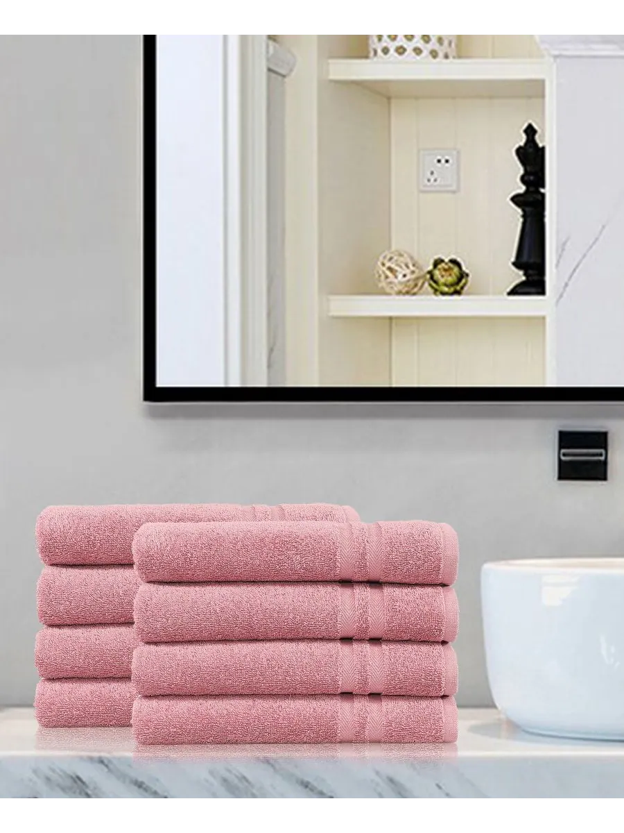 Набор полотенец для рук Denzi, 8 предметов Linum Home — изображение 2 из 3, розовый