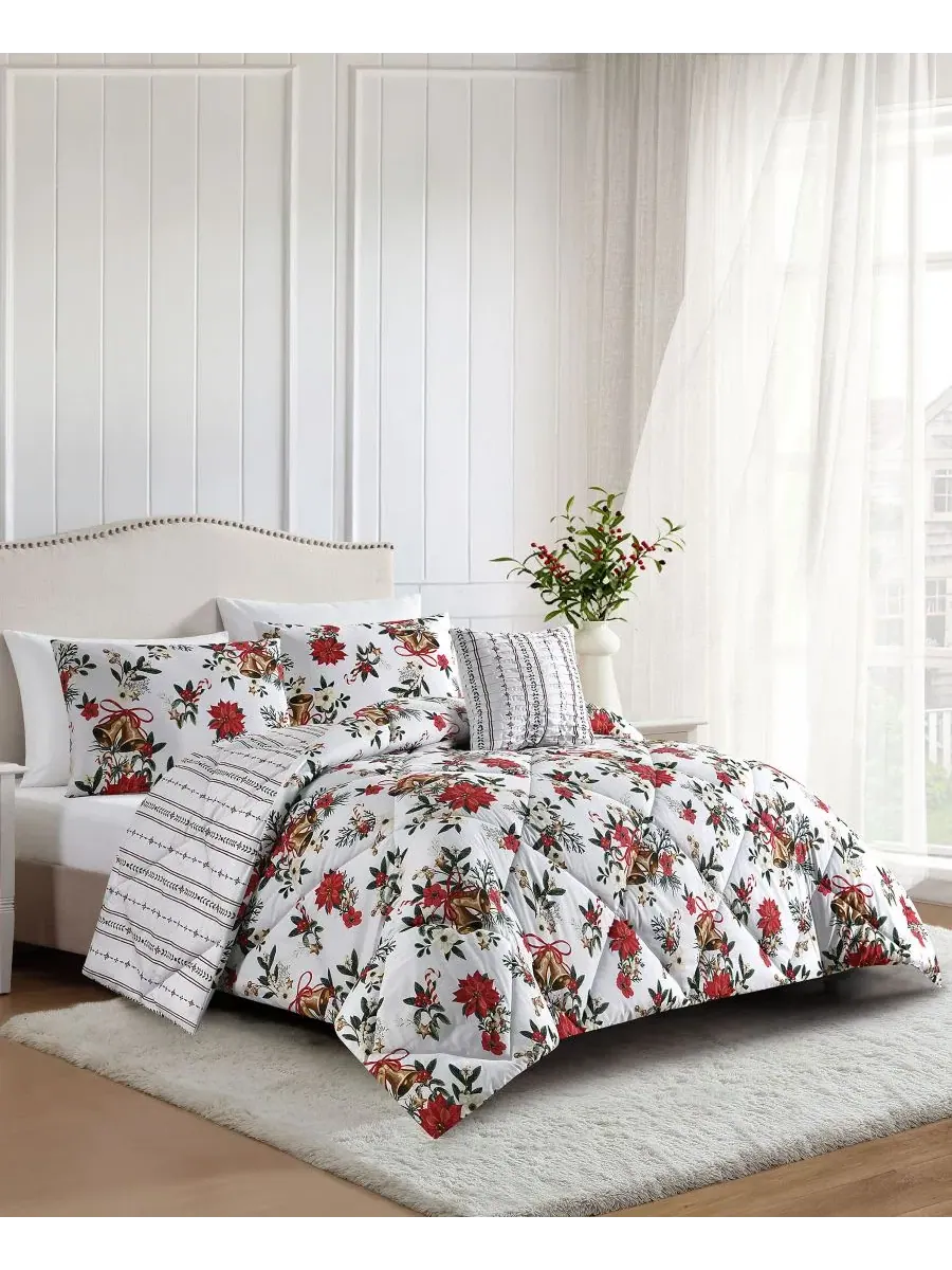 Комплект постельного белья Christmas Trimmings 4-Piece Lenox — изображение 3 из 10, мульти