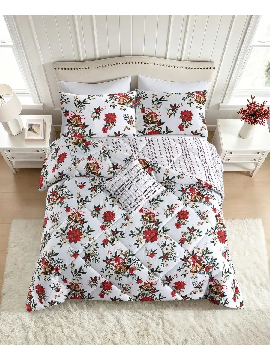 Комплект постельного белья Christmas Trimmings 4-Piece Lenox — изображение 4 из 10, мульти