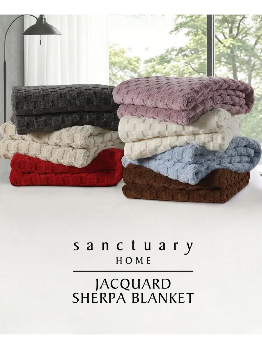 Плед из жаккардового шерпа с дизайном Sanctuary, 229 x 229 см — изображение 8 из 8, красный
