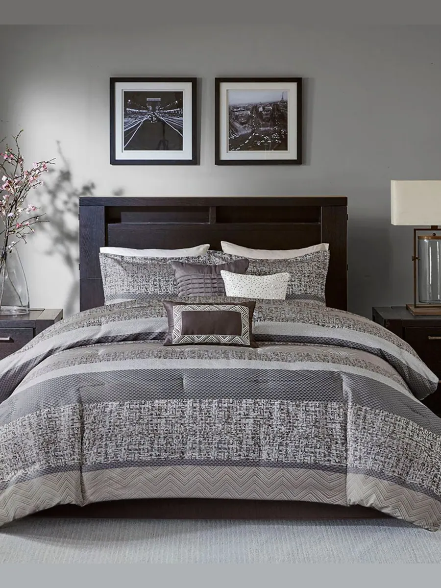 Комплект постельного белья Rhapsody Jacquard из 7 предметов, размер King Madison Park