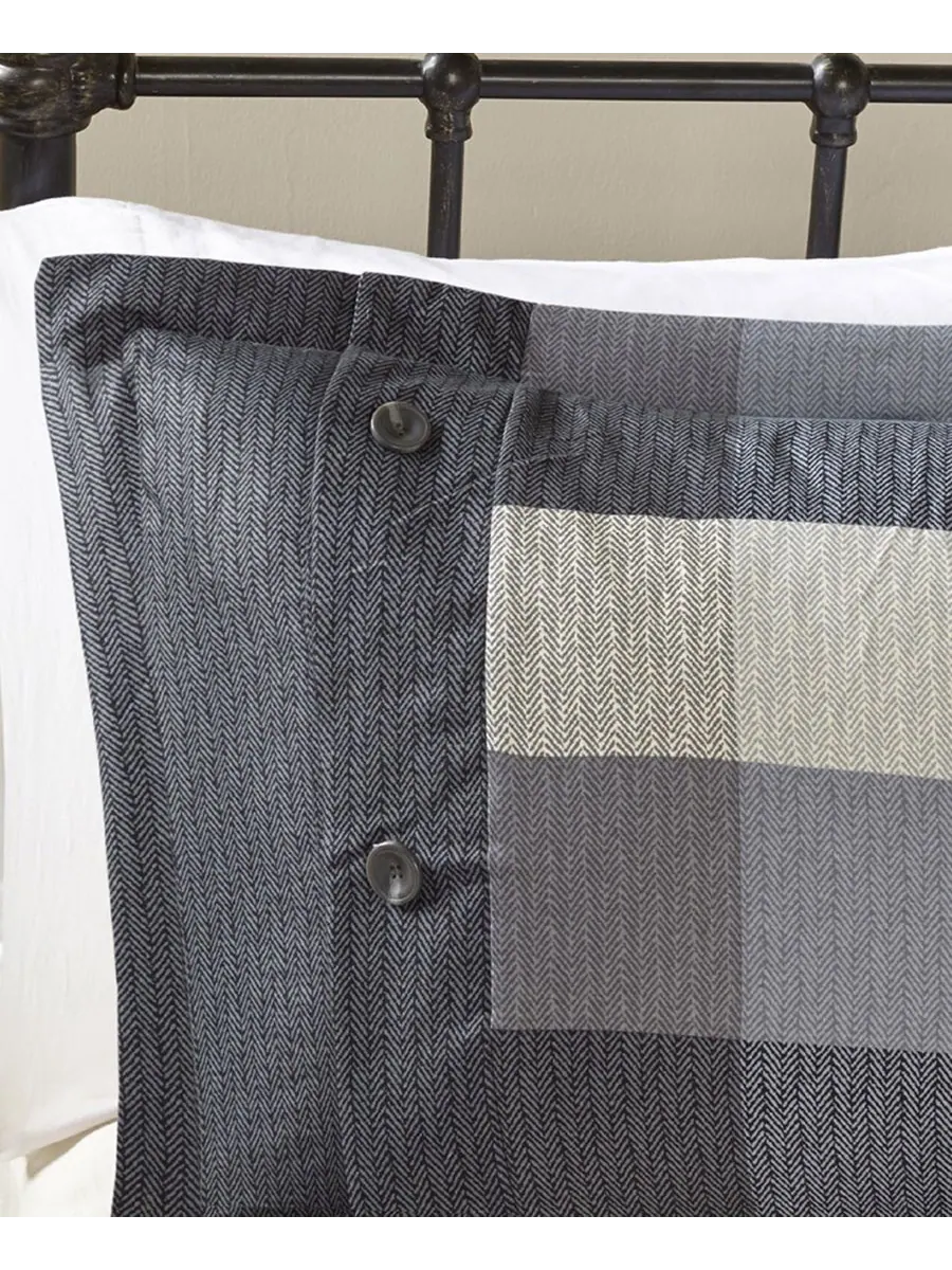 Комплект постельного белья Ridge Herringbone из 7 предметов, размер Queen Madison Park — изображение 9 из 10, серый