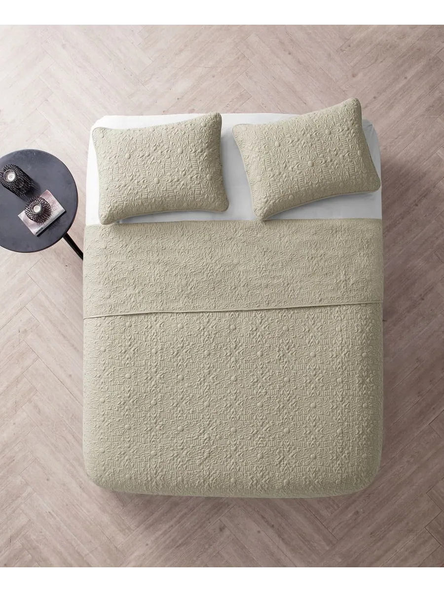 Комплект постельного белья Caroline Embossed из 3 предметов, размер King VCNY Home — изображение 4 из 6, тауп