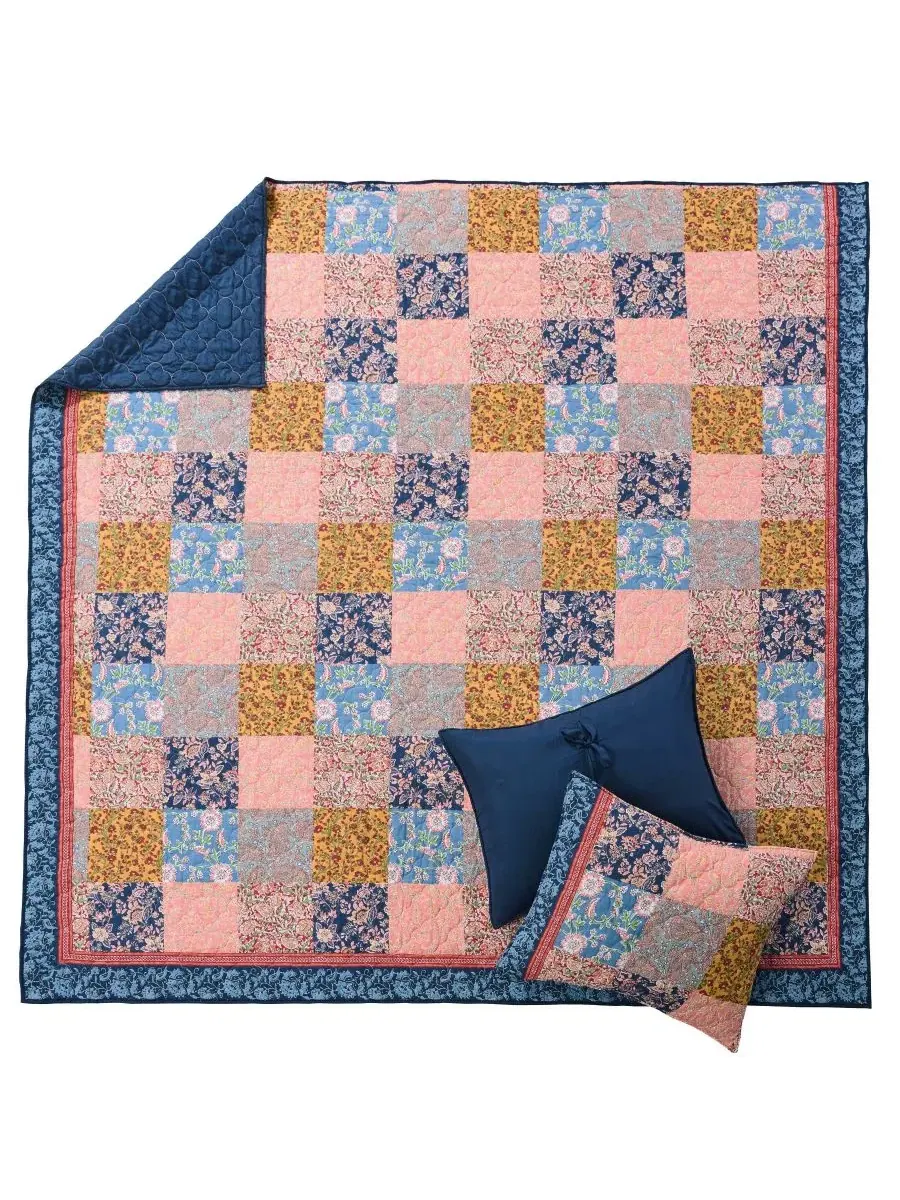 Комплект стеганого покрывала Tangier Reversible 3-Piece Quilt Set, Full/Queen Greenland Home — изображение 3 из 6, мульти