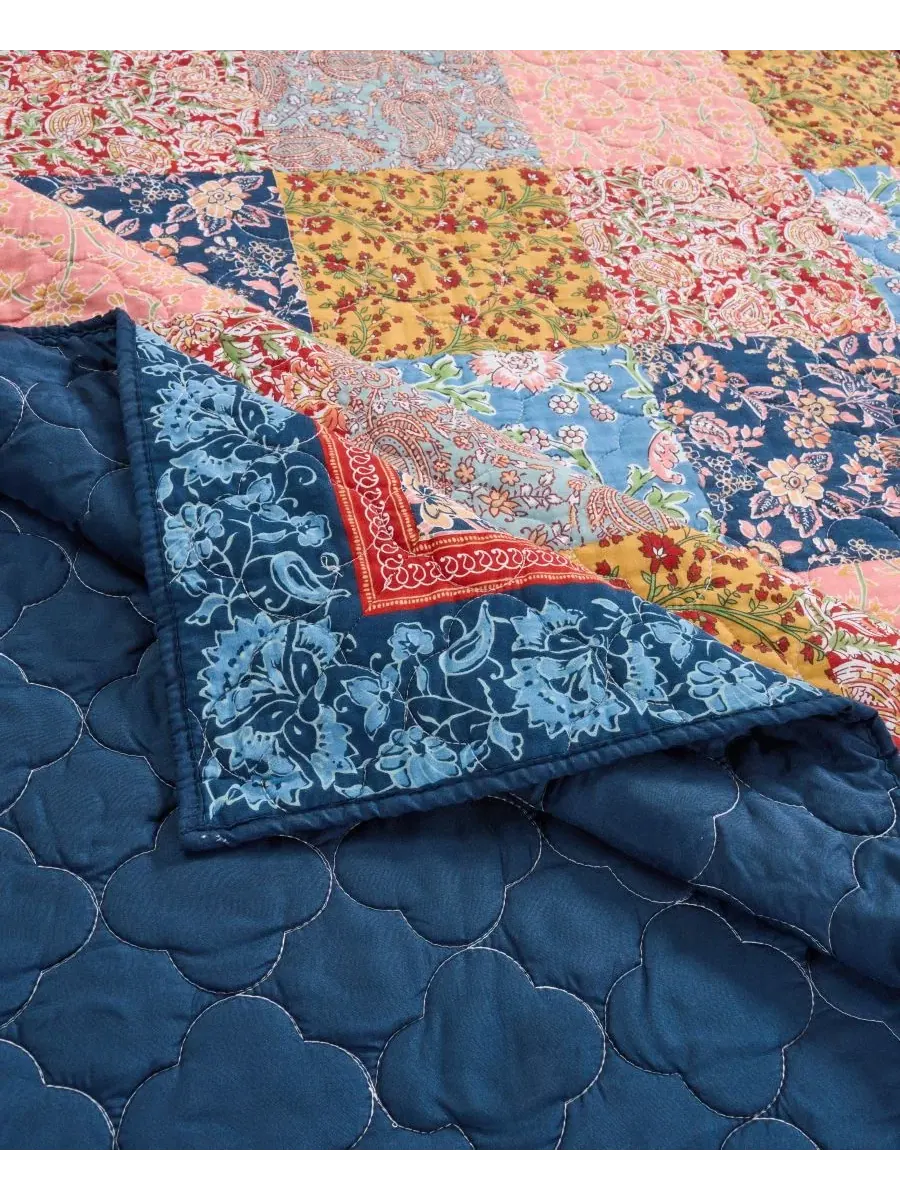 Комплект стеганого покрывала Tangier Reversible 3-Piece Quilt Set, Full/Queen Greenland Home — изображение 4 из 6, мульти