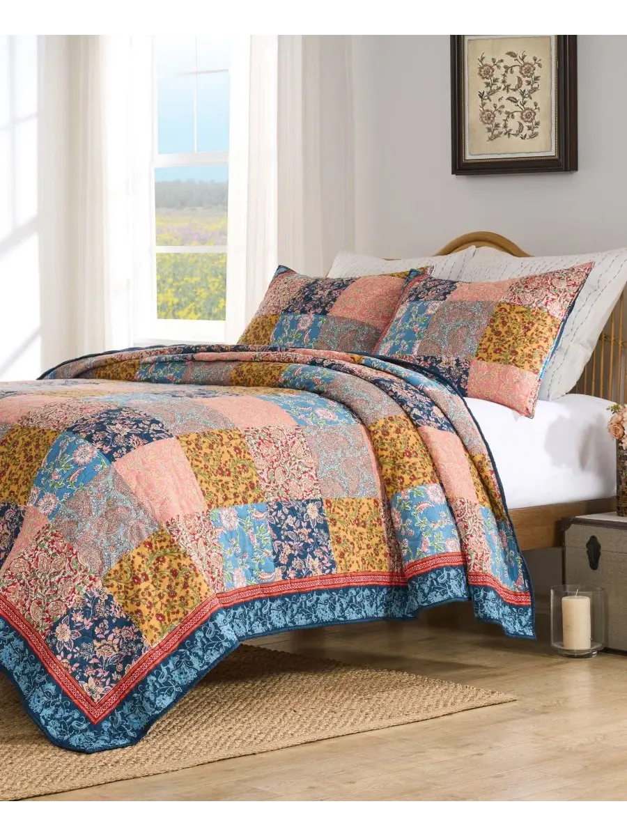 Комплект стеганого покрывала Tangier Reversible 3-Piece Quilt Set, Full/Queen Greenland Home — изображение 6 из 6, мульти