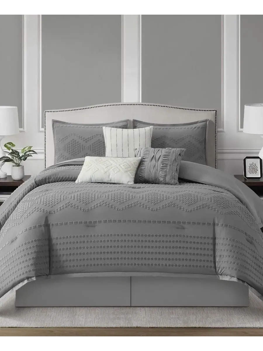 Комплект постельного белья Waverly Geometric 7-Pc., California King Stratford Park — изображение 1 из 6, серый