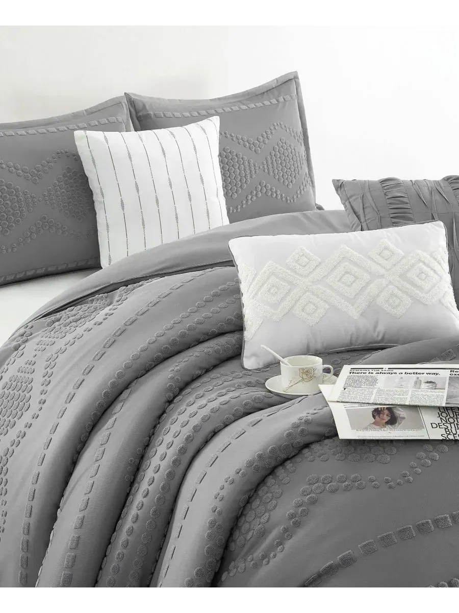 Комплект постельного белья Waverly Geometric 7-Pc., California King Stratford Park — изображение 3 из 6, серый