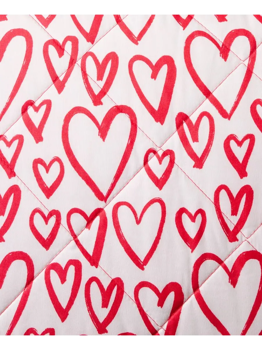 Комплект постельного белья Heart Strings из 3 предметов, размер King Hallmark — изображение 5 из 5, красный белый
