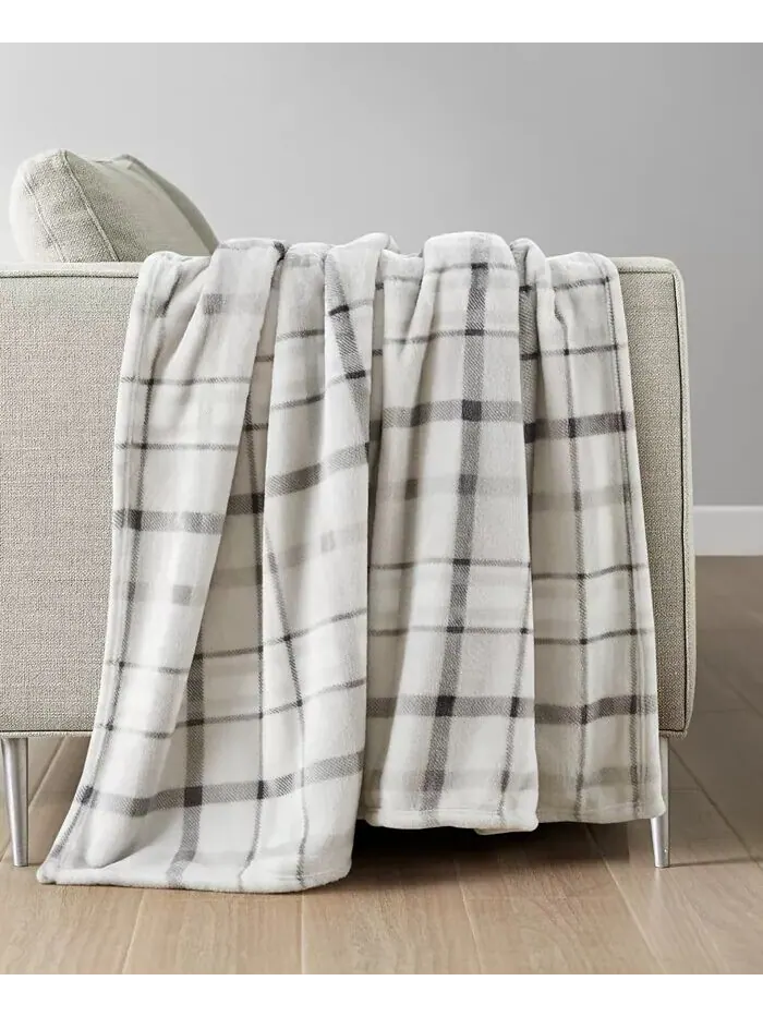 Уютное плюшевое плед с принтом, 50 x 70 дюймов Premier Comfort — изображение 3 из 4, серый