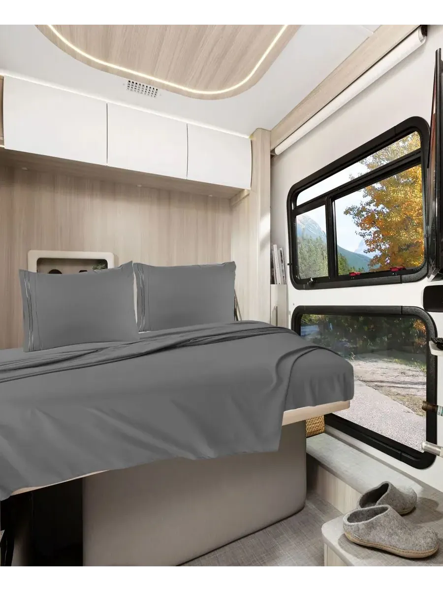 Комплект постельного белья Premier 1800 Series с глубокими карманами, 4 предмета, размер RV Queen — изображение 6 из 8