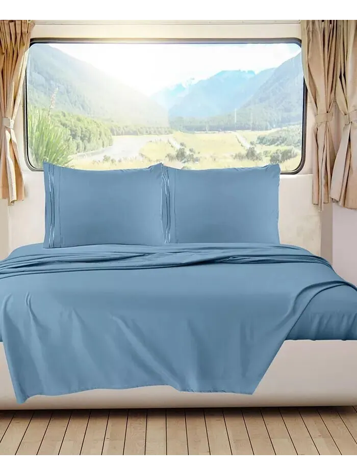 Кровать Premier 1800 Series с глубокими карманами, комплект постельного белья из 4 предметов, RV — изображение 1 из 8, синий
