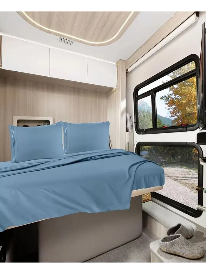 Кровать Premier 1800 Series с глубокими карманами, комплект постельного белья из 4 предметов, RV — изображение 6 из 8, синий