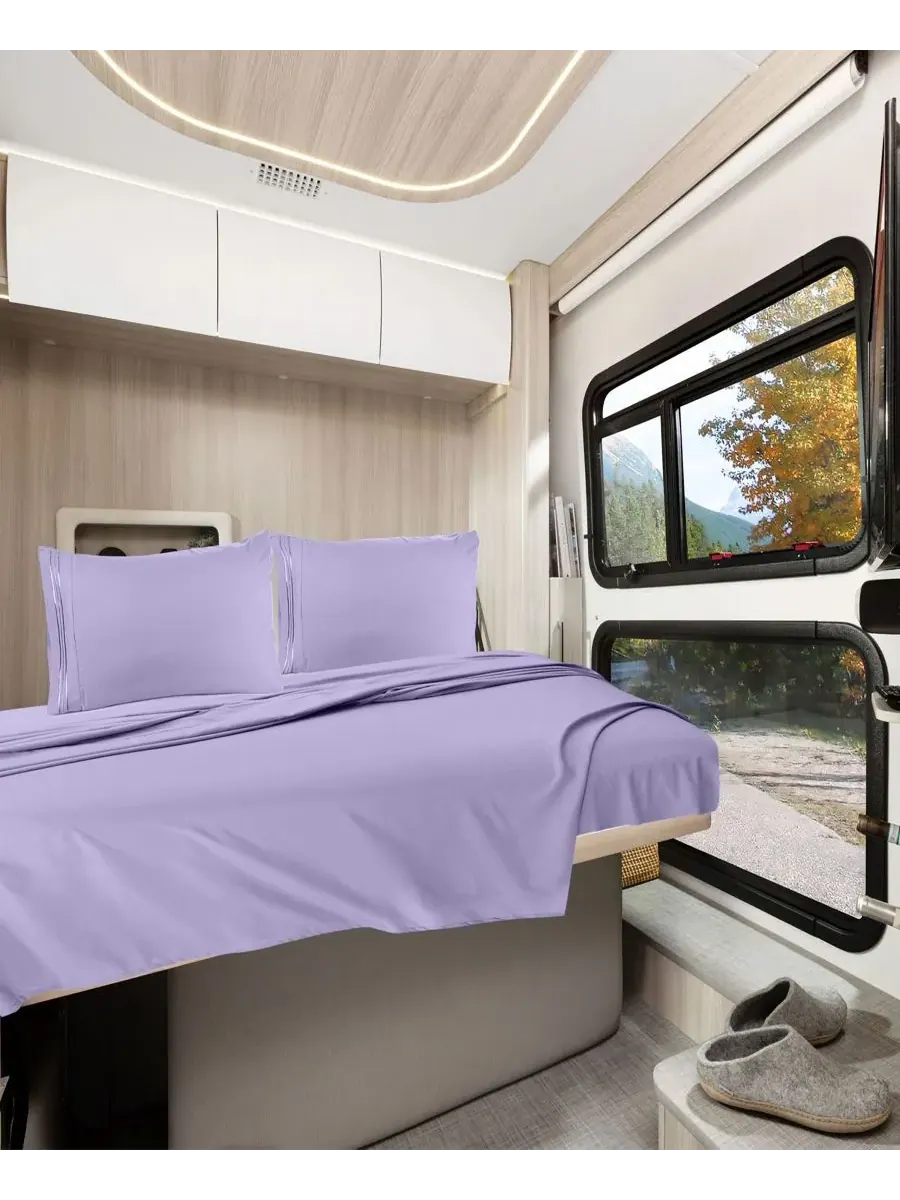 Комплект постельного белья Premier 1800 Series с глубокими карманами, 4 предмета, размер RV Queen — изображение 6 из 8
