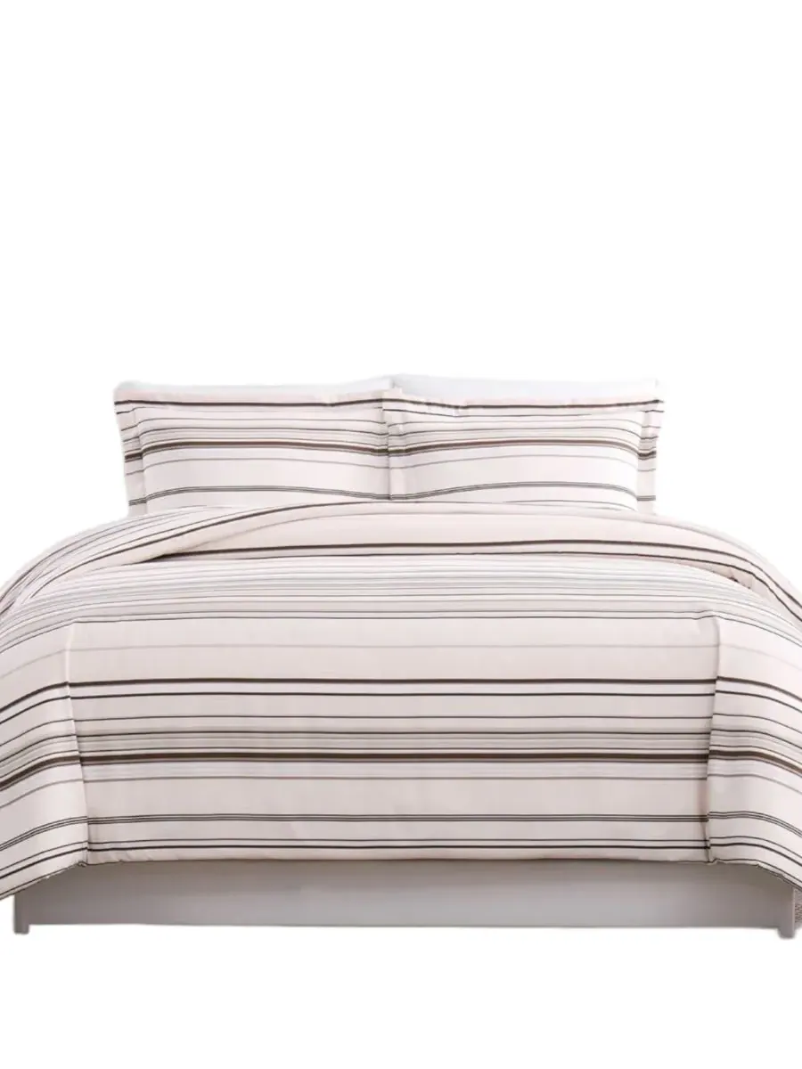 Комплект постельного белья в полоску, 3 предмета, размер Full/Queen Southshore Fine Linens — изображение 3 из 5, тауп