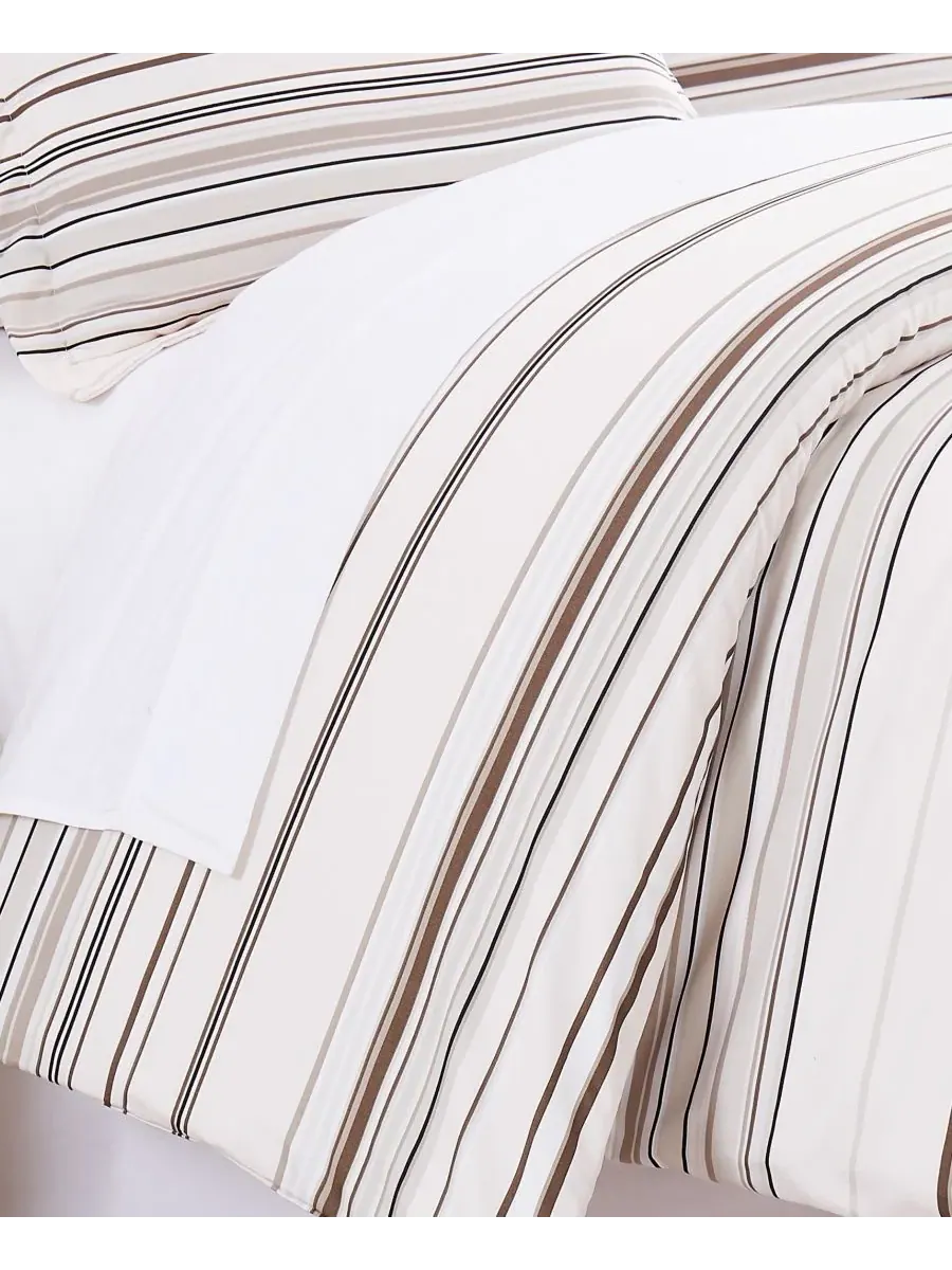 Комплект постельного белья в полоску, 3 предмета, размер Full/Queen Southshore Fine Linens — изображение 4 из 5, тауп