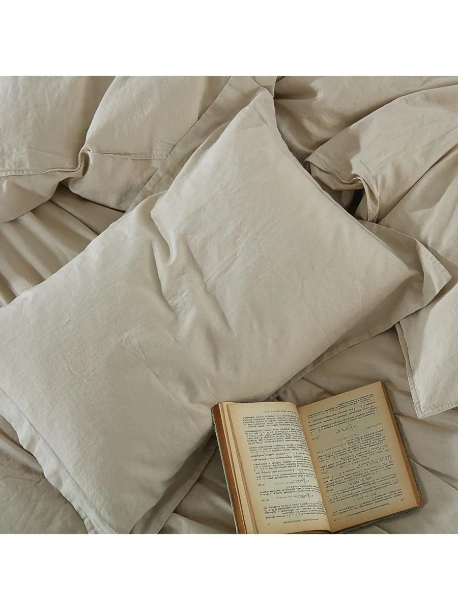Egyptian Linens Комплект постельного белья из 3 предметов: пододеяльник из предварительно — изображение 2 из 4, льняной
