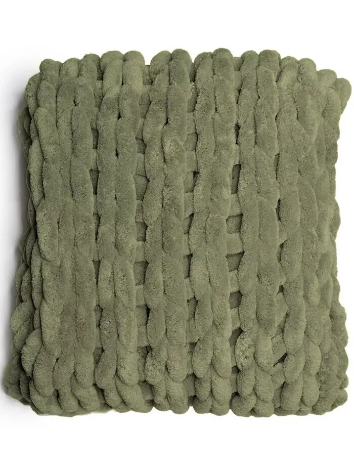 Вязаный плед из синели, 40 дюймов Д x 50 дюймов Ш American Heritage Textiles — зеленый