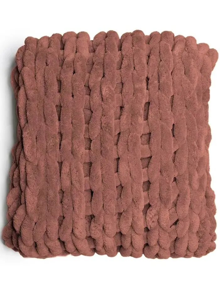Вязаный плед из синели, 40 дюймов Д x 50 дюймов Ш American Heritage Textiles — красный