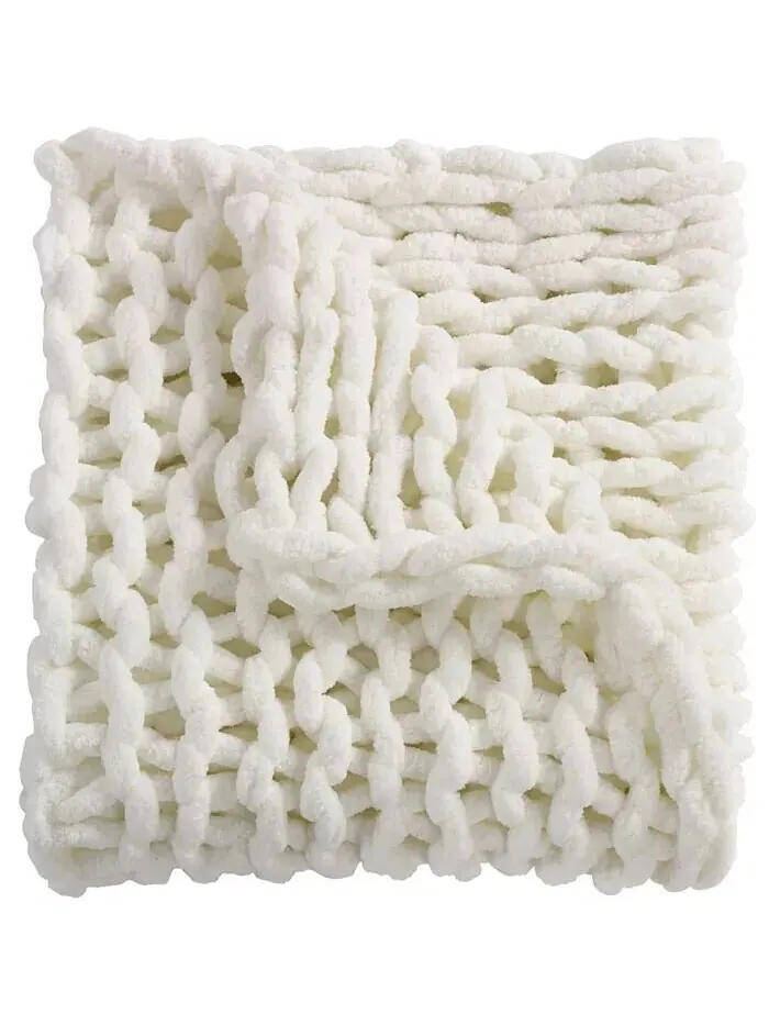 Вязаный плед из синели, 40 дюймов Д x 50 дюймов Ш American Heritage Textiles — прозрачный