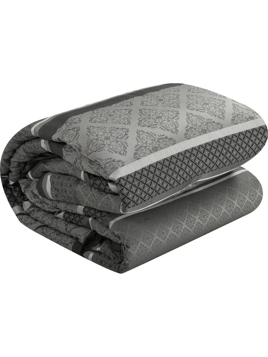 Комплект постельного белья Tefia Jacquard Damask из 7 предметов, размер California King Stratford — изображение 2 из 7, серый