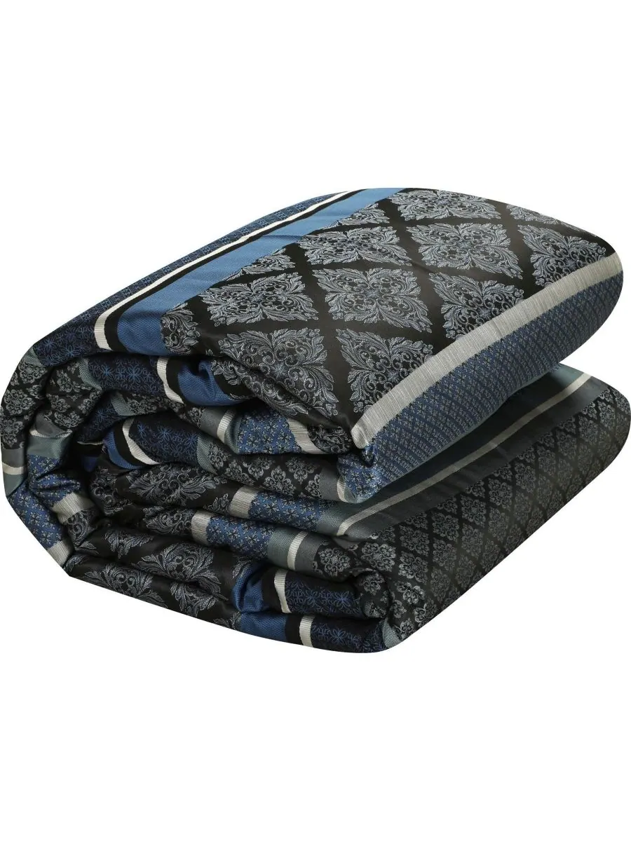 Комплект постельного белья Tefia Jacquard Damask из 7 предметов, размер California King Stratford — изображение 5 из 5, синий