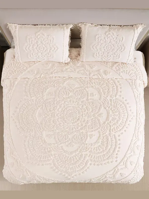 Легкое покрывало Lotus шенилл, двуспальное Beatrice Home Fashions — изображение 2 из 3, пудровый розовый